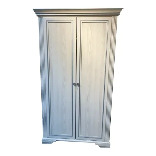 Dulap White 2D, 2 uși, MDF frezat și PAL melaminat, 126x63.5x221 cm, frasin alb și pin argintiu picture - 5