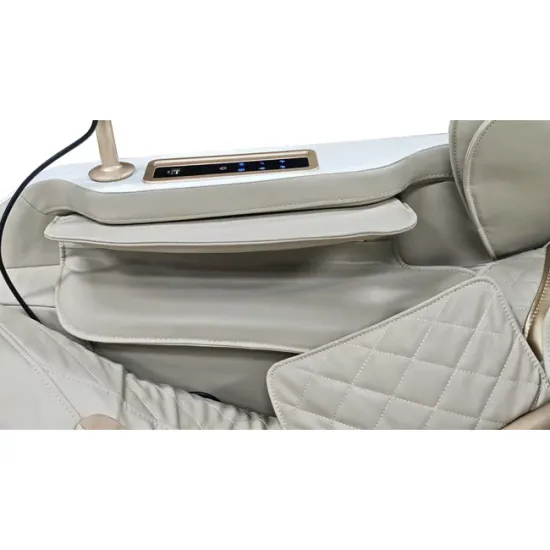 Fotoliu masaj alb cu functie vocala, încălzire, bluetooth, 8 programe automate, airbag corp complet, LED touch, Șină SL lungă picture - 7