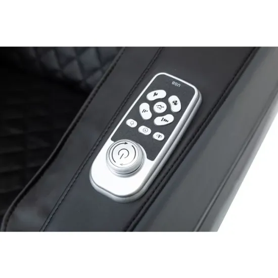 Fotoliu masaj gravitație zero gri, încălzire, bluetooth, role picioare, airbag corp complet, LED touch picture - 11