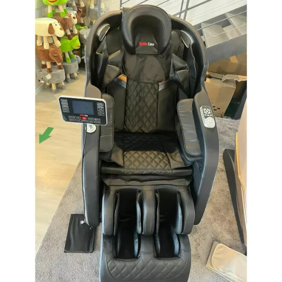 Fotoliu masaj gravitație zero gri, încălzire, bluetooth, role picioare, airbag corp complet, LED touch picture - 14