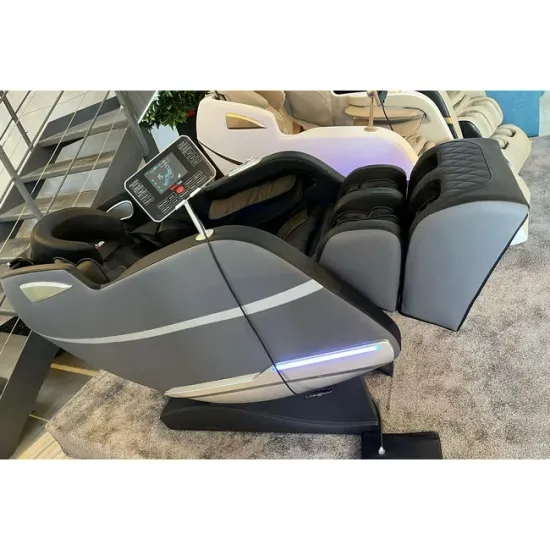 Fotoliu masaj gravitație zero gri, încălzire, bluetooth, role picioare, airbag corp complet, LED touch picture - 16