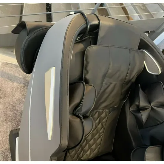 Fotoliu masaj gravitație zero gri, încălzire, bluetooth, role picioare, airbag corp complet, LED touch picture - 19