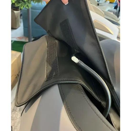 Fotoliu masaj gravitație zero gri, încălzire, bluetooth, role picioare, airbag corp complet, LED touch picture - 18