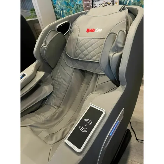 Fotoliu masaj gri cu încălzire, bluetooth role 3D, airbag corp complet, LED touch, Șină SL-TRACK picture - 18