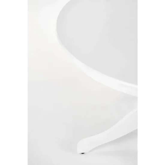Masă rotundă Gloster, blat MDF lucios și picioare din lemn masiv, 106x75 cm, alb picture - 3