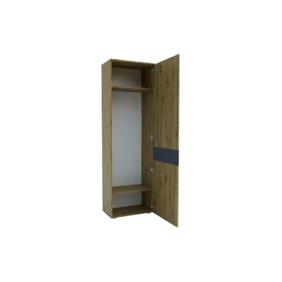 Hol Urban 2, set mobilier hol, dulap spațios cu bară și polite, pantofar, placă cuier și oglindă, PAL melaminat + MDF, 150x196 cm, personalizabil picture - 7