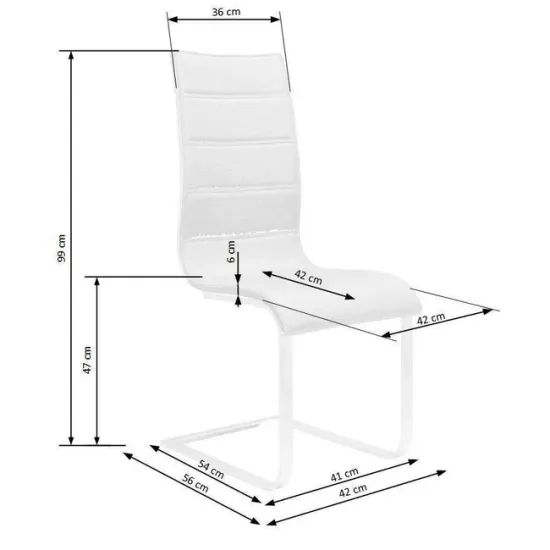 Scaun K104, design elegant și spătar înalt, cadru metalic, 42x58x99 cm, negru picture - 3