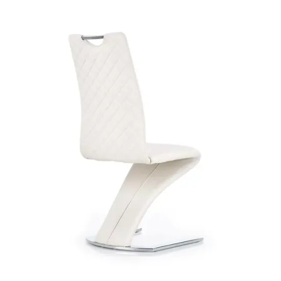 Scaun K188, design ergonomic, cadru metalic + tapițerie ecopiele, 45x58x99 cm, alb picture - 4