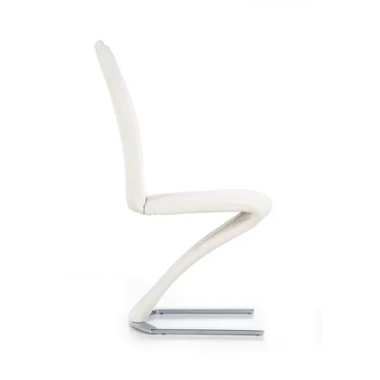 Scaun K188, design ergonomic, cadru metalic + tapițerie ecopiele, 45x58x99 cm, alb picture - 3