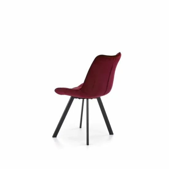 Scaun K332 cu tapițerie textilă, structură metalică, 46x61x84 cm, bordo picture - 3