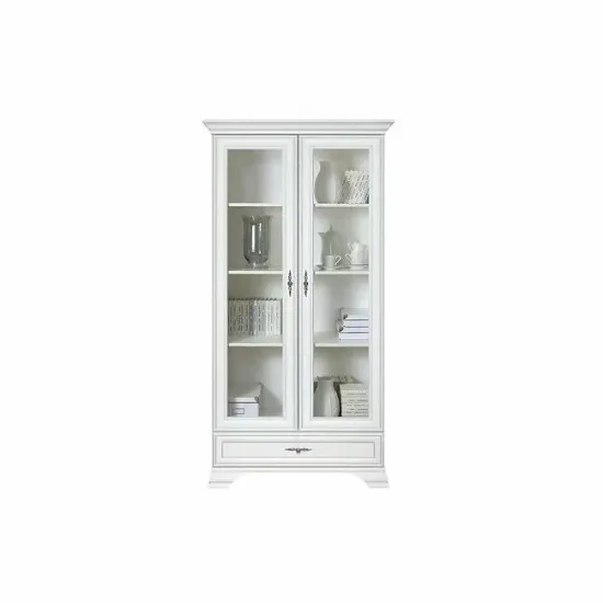 Set living Idento 3 alb alpin, vitrină, comodă TV, dulap 1 ușă, stil clasic, 210x99,5x44 cm, PAL picture - 4