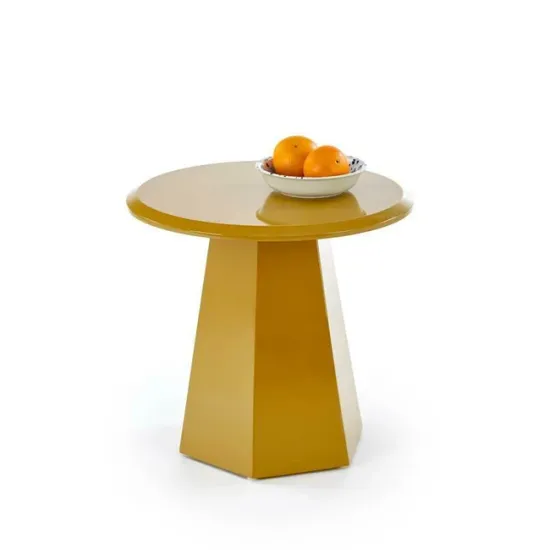 Măsuță de cafea Loca, design minimalist, blat rotund, structură din lemn, 50x47 cm, personalizabil picture - 3