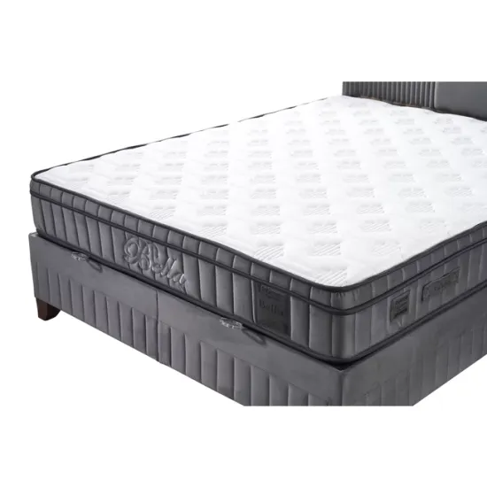Pat cu saltea Gratis Bella 180/200 cm gri  cu somiera rabatabila si spatriu de depozitare picture - 6