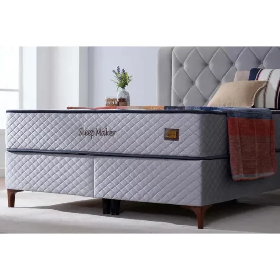 Pat + Saltea gratis Sleep Maker, gri Baby Face 25 - 140x200 cm, design modern, tapițerie rafinată, saltea ortopedică inclusă, structură solidă picture - 2