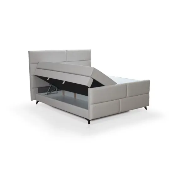 Pat Smarald boxspring, cu spațiu de depozitare, picioare metalice, saltea Pocket, 160x200 cm picture - 3