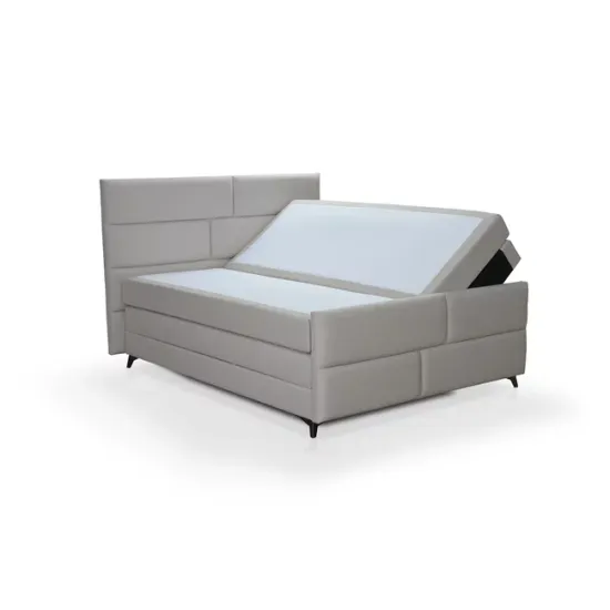 Pat Smarald boxspring, cu spațiu de depozitare, picioare metalice, saltea Pocket, 160x200 cm picture - 4