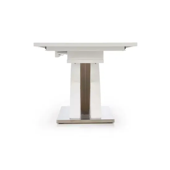 Masă Sandor extensibilă, MDF lucios, structură metalică, 160-220x90x75 cm, alb picture - 4