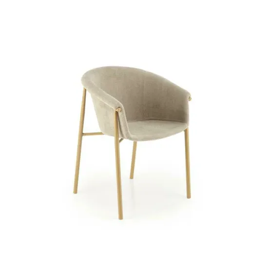 Scaun K489, tapițat elegant cu stofă de calitate, structură metalică, 59x56x80x46 cm, bej picture - 3