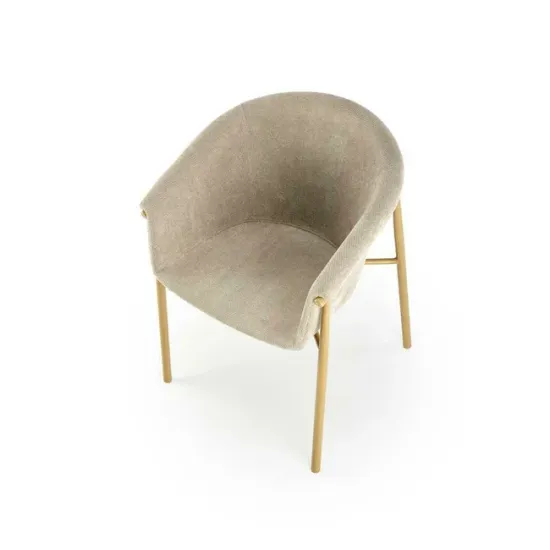 Scaun K489, tapițat elegant cu stofă de calitate, structură metalică, 59x56x80x46 cm, bej picture - 2