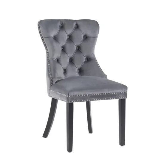 Scaun tapițat Mira MC, picioare din lemn negru, design elegant cu nasturi, șezut ergonomic, tapițerie premium, personalizabil picture - 5