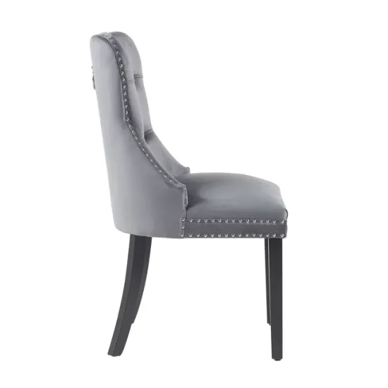 Scaun tapițat Mira MC, picioare din lemn negru, design elegant cu nasturi, șezut ergonomic, tapițerie premium, personalizabil picture - 7