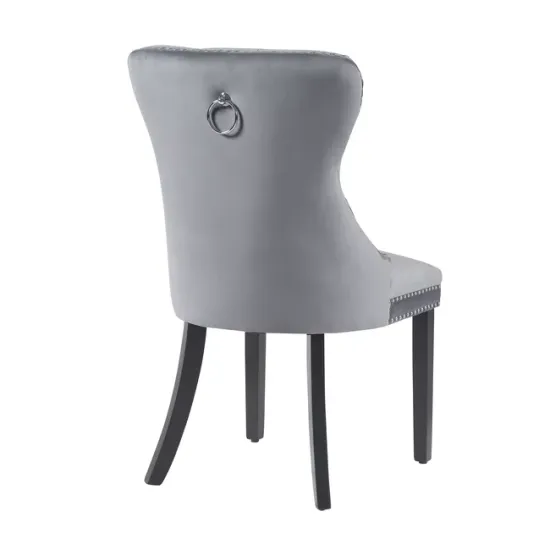 Scaun tapițat Mira MC, picioare din lemn negru, design elegant cu nasturi, șezut ergonomic, tapițerie premium, personalizabil picture - 8