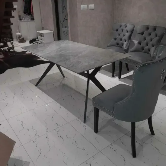 Scaun tapițat Mira MC, picioare din lemn negru, design elegant cu nasturi, șezut ergonomic, tapițerie premium, personalizabil picture - 15