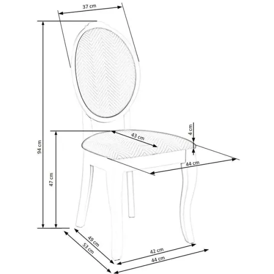 Scaun Velo, design ergonomic, plastic și metal, 44x53x96 cm, alb picture - 8