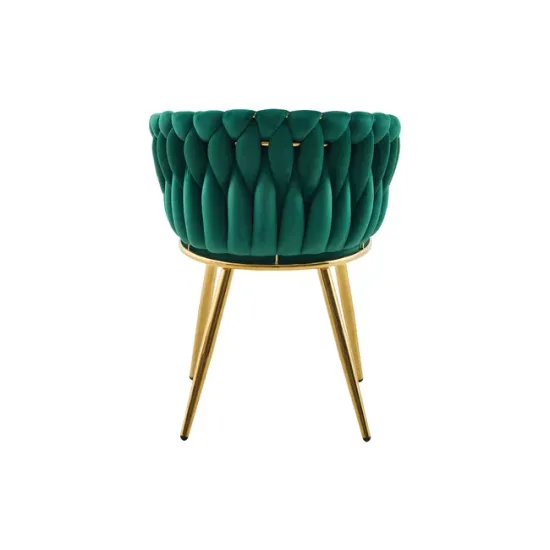 Set 2 Scaune tapitate Chic, culoare verde cu picioare aurii picture - 6
