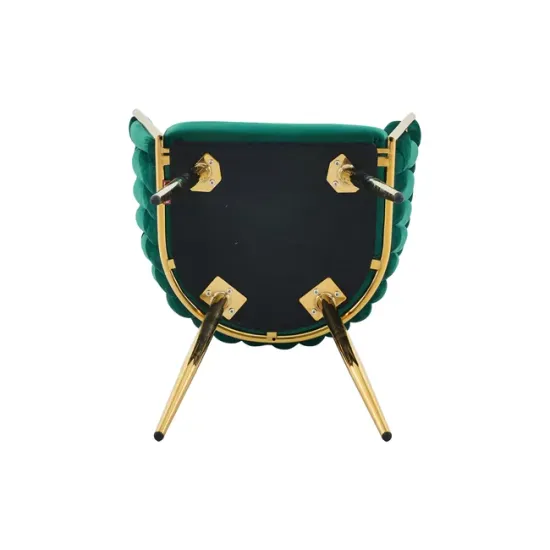 Set 2 Scaune tapitate Chic, culoare verde cu picioare aurii picture - 7