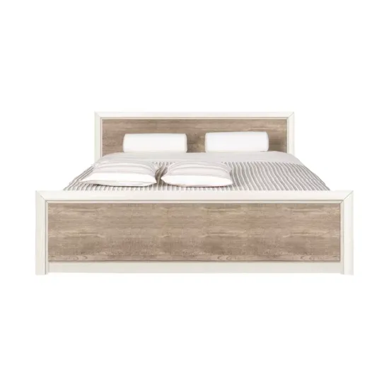 Set Dormitor Koen II, mobilier modular complet, pat 160x200 cm, dulap 4 uși, comodă și noptiere, MDF + PAL, Pin Arizona/Stejar Nava picture - 5