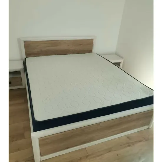 Set Dormitor Koen II, mobilier modular complet, pat 160x200 cm, dulap 4 uși, comodă și noptiere, MDF + PAL, Pin Arizona/Stejar Nava picture - 13