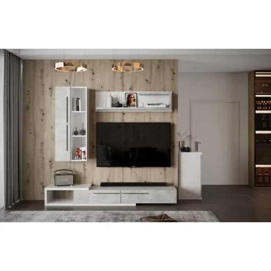 Set Living Calvados Design Modern, PAL Laminat, 210x38x200 cm, Stejar Natur picture - 3