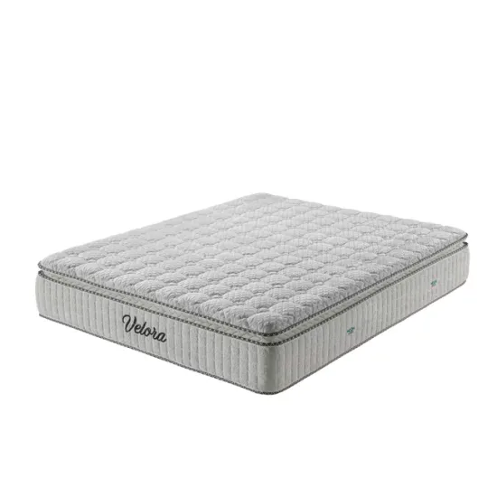 Set pat +Saltea Gratis tapițat Velora 140x200 cm crem cu somieră rabatabilă si ladă depozitare picture - 7