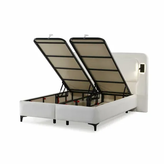 Set pat+Saltea Gratis tapițat Orina 180x200 cm crem Erato 01 cu somieră rabatabilă si  ladă depozitare picture - 5