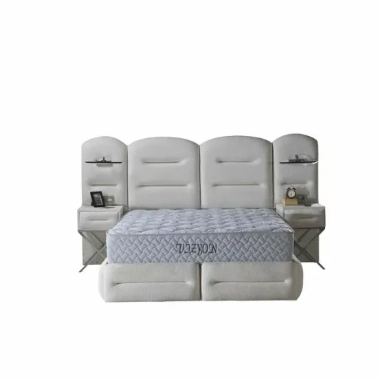 Set pat+Saltea Gratis tapițat Vizyon XXL  180x200 cm crem cu somieră rabatabilă, ladă depozitare picture - 2