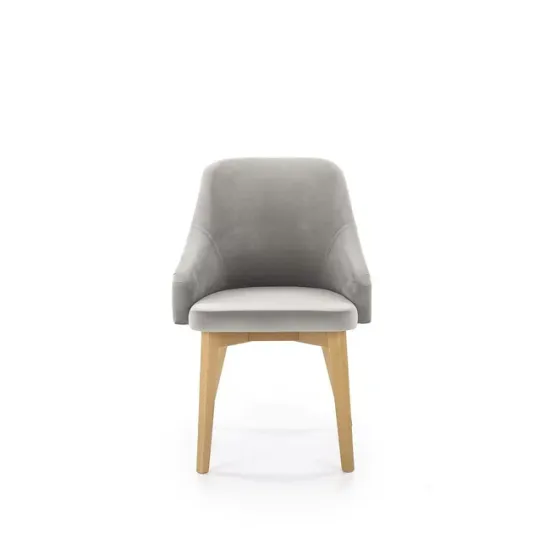 Scaun Toledo 2, design modern, stofă + cadru metalic, 51x55x82 cm, gri / stejar picture - 2
