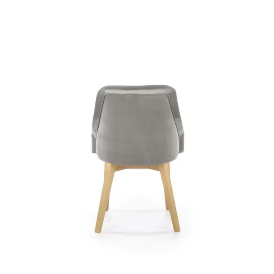 Scaun Toledo 2, design modern, stofă + cadru metalic, 51x55x82 cm, gri / stejar picture - 4