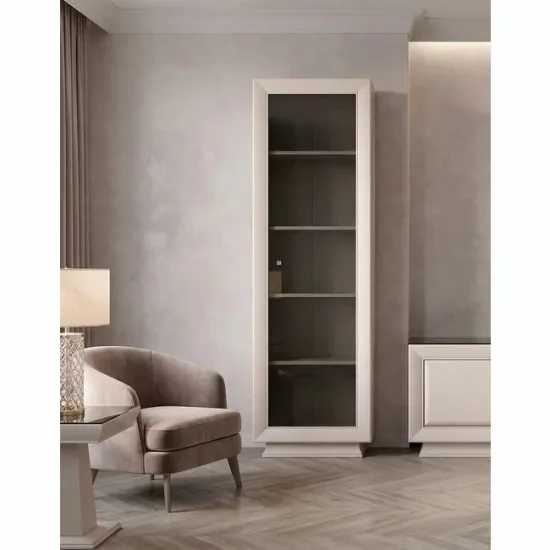 Vitrina Largo REG1W cu usa de vitrina si polite 61,5x38x204 cm h culoare cashmire
