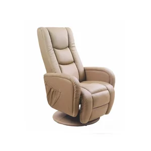 Fotoliu Pulsar culisant, funcție masaj, piele ecologică premium, 68x85x106 cm, bej