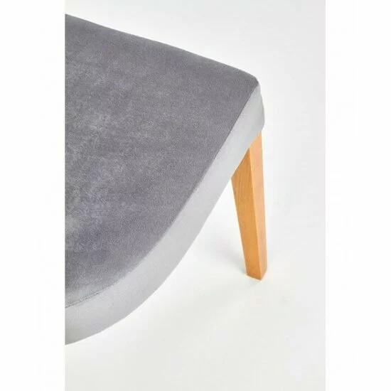 Scaun Rois, tapițerie stofă + cadru metalic, 43x58x94 cm, gri / stejar miere picture - 5