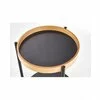Măsuță cafea Rolo rotundă, design elegant, PAL melaminat și metal, 44x55 cm, stejar/negru picture - 3
