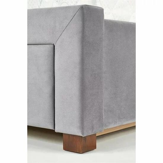 Pat Sabrina cu sertare, depozitare integrată, stofă premium și lemn masiv, 160x200 cm, gri picture - 7