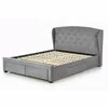 Pat Sabrina cu sertare, depozitare integrată, stofă premium și lemn masiv, 160x200 cm, gri picture - 4