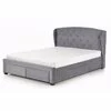 Pat Sabrina cu sertare, depozitare integrată, stofă premium și lemn masiv, 160x200 cm, gri picture - 2