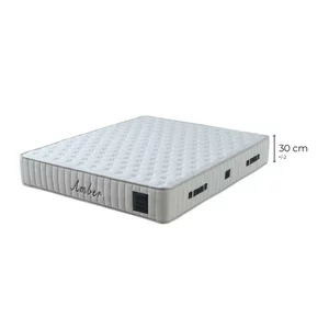 Saltea Amber, strat topper integrat, confort ortopedic, grosime 32 cm, 160x200 cm, crem