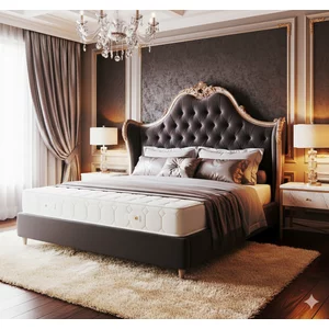 Saltea Lux Ortopedică 180x200x21 cm, Arcuri Bonnell, Fermitate Medie, Husă Matlasată 2 Fete: vara-iarna