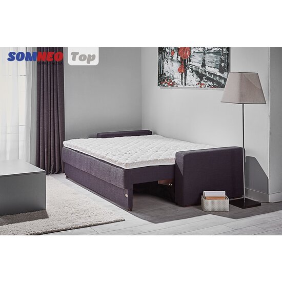 Saltea Somneo Top, topper confort, husă Knitted, poliuretan și pâslă soft, 80x190 cm, albă picture - 2