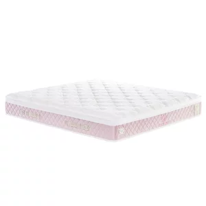 Saltea Visco 140x200 cm roz, memory foam, arcuri pocket, fermitate medie, material 3D