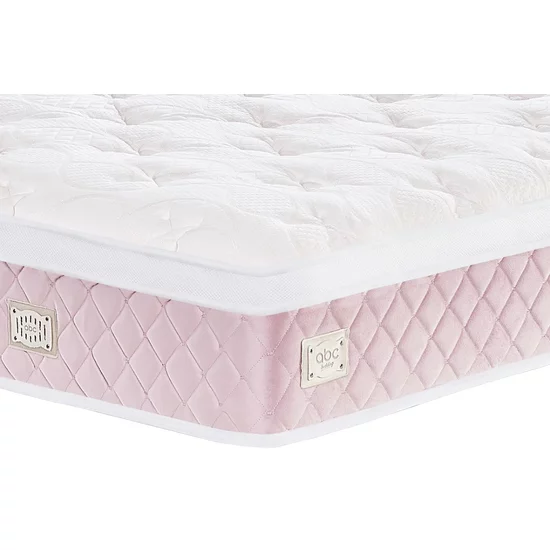 Saltea Visco 140x200 cm roz, memory foam, arcuri pocket, fermitate medie, material 3D picture - 3